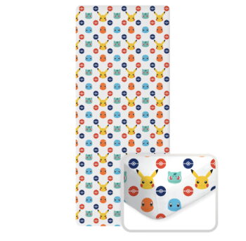 Prześcieradło bawełniane 90×200 cm z postaciami licencyjnymi:   BLUEY, POKEMON, MINECRAFT, STITCH, DOMEK GABI